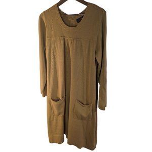 Denim 24/7 pullover sweater cottagecore dress solid Sz Large Yellow